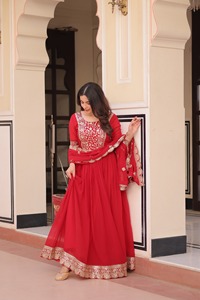 Colecciones de Salwar Kameez de estilo indio-pakistaní, tradicionales, de tela de georgette sintética, para bodas, para mujeres, con bordados. - Product Image 4