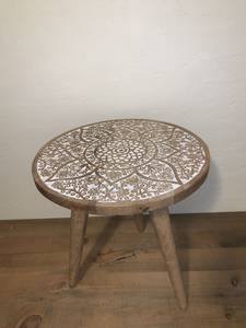 Premium Mandala Bone Inlay Wooden Stool - Product Image 5