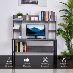 Scrivania Ergonomica Regolabile in Altezza per Ufficio/Gaming con Libreria in Acciaio Inossidabile e Legno (MDF) - Product Image 6