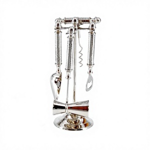 Best Selling Stainless Steel <b>Bar</b> <b>Tools</b> Set Faux Leather Handle Nickel Plated Eco-Friendly 1 Oz. / 2 Oz. Jigger Axiom Home - Product Image 1