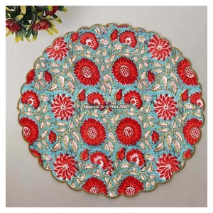 Handmade Printed Modern <b>Round</b> <b>Table</b> Napkin 100% Cotton Unique Design for Airplane, Hotels and Home Use EN125 - Product Image 1