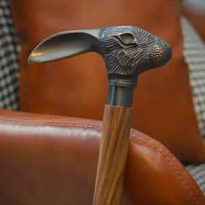 Bastón Antiguo de Latón con Cabeza de Conejo, Hecho a Mano, con Espiral de Madera, Tienda Sunrise Wood, Bastón Antiguo con Cabeza de Conejo de Madera para Hombres y Mujeres - Product Image 6