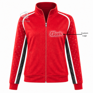 Conjunto de Chaqueta y Pantalones de Animadoras Personalizados con Pedrería para Niñas, Traje de Calentamiento para Competencia y Práctica - Product Image 5
