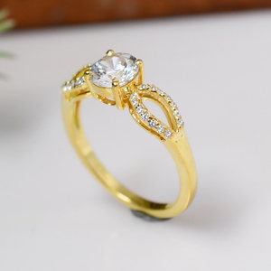Natural Round Shape <b>Ring</b> <b>Set</b> with Cubic Zirconia Accents 925 <b>Sterling</b> <b>Silver</b> Wedding Engagement <b>Ring</b> <b>Set</b> for Women - Product Image 3