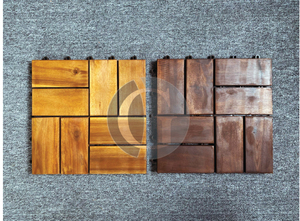 Planches de terrasse en bois d'acacia du Vietnam 300x300mm, contemporaines, imperméables, antidérapantes, finition mate, surface huilée, solution complète - Product Image 6