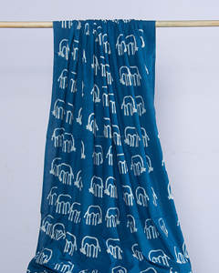 High Quality 120gsm Organic Cotton Fabric Custom Animal Print Indigo Block <b>Lightweight</b> Home Textile <b>Curtains</b> Covers Girls' - Product Image 5