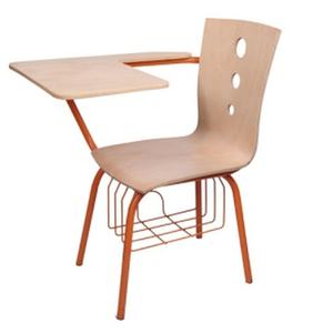 Chaise de conférence pour étudiants avec tablette d'écriture, revêtement en poudre CRCA, rembourrage en mousse de 50 mm, tissu mat, simili cuir, contreplaqué standard de 12 mm - Product Image 1