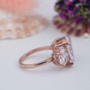 <b>925</b> Wholesale Sterling <b>Silver</b> Three Stone Prong Setting Solid Sterling <b>Silver</b> Diamond Wedding <b>Ring</b> - Product Image 3