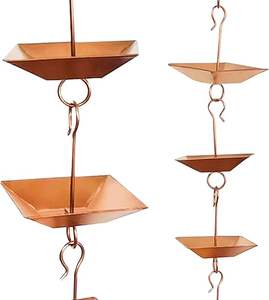 Cadena de Lluvia Akira de Aluminio de Primera Calidad, Acabado en Peltre, Estilo Vintage, Decoración de Jardín, Fuente de Agua Metálica para Exteriores - Product Image 6