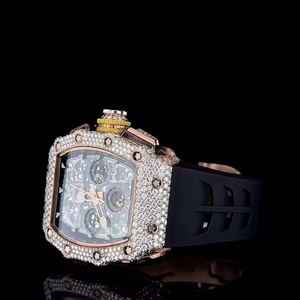 Classic Fashion Antique Moissanite Quartz Stainless Steel <b>Watch</b> Glass Crystal Bright Gem Dial Comfortable Band for Unisex Office - Product Image 6