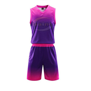 Uniforme de basketball en polyester respirant de haute qualité, service OEM, couleurs et logo personnalisés, prix bas, nouveau style, design pur - Product Image 3
