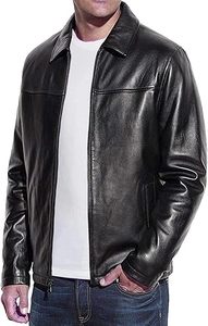 <b>Men</b> Genuine Leather Hooded Moto <b>Jacket</b> With Zipper Closure Regular Fit Autumn Wear - Product Image 2