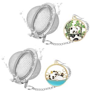 2 Pezzi Infusore da Tè in Acciaio Inossidabile a Rete, Sfera da Tè da 2,1 Pollici con Ciondolo a Panda, Filtro e Diffusore per Tè con Infusore Filtrante - Product Image 1