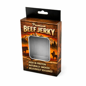 Custom Full Color Printed Beef Jerky Paper <b>Boxes</b> with Plastic Window - Product Image 2