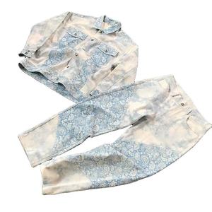 Unisex Casual Paisley Print Tracksuit Set Full Sleeve Button Up Shirt and <b>Pants</b> Lightweight Cotton Summer Wear for Adults - Product Image 1
