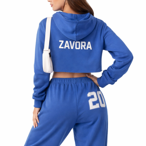 Conjunto Deportivo de Dos Piezas al Por Mayor: Sudadera con Capucha Azul Ligera y Transpirable, Pantalones Deportivos Anchos, Fabricante Personalizado OEM - Product Image 4