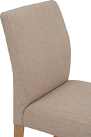 NESTHOUZ Chaise de salle à manger rembourrée moderne et durable, dossier en chêne malaisien finition naturelle, assise en tissu jersey beige, style nordique