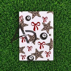 Custom Printed Acrylic Eyelash Tile with Leopard Stars <b>Red</b> <b>Bow</b> Ball Design With Magnets For Lash Tweezers Top Selling Lash Tiles - Product Image 2