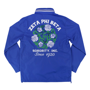 Zeta Phi Beta Windbreaker Jacket Royal Blue Lightweight Zip Up Greek Letter Jacket Water Resistant Sorority Apparel - Product Image 2