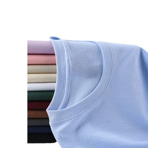 Camiseta de Cuello Redondo y Manga Corta de Color Puro, 200g, Bordado con Logotipo Personalizado, Precio de Fábrica de Bangladesh y China, Fabricación Personalizada Transfronteriza - Product Image 2