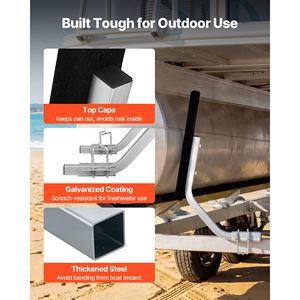 Guide per Rimorchio Barca Regolabili in Larghezza 1.2, 2 Pezzi, in Acciaio ad Alta Durezza con Cuscinetti di Supporto Spessi - Product Image 5