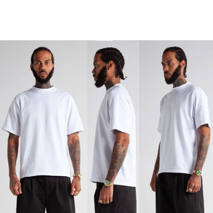 T-shirt en coton blanc pour homme, coupe classique, col rond, manches courtes, décontracté, couleur unie, jersey tricoté, design simple - Product Image 6