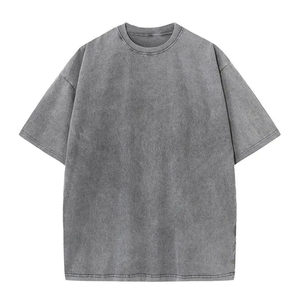 เสื้อยืดคอตตอนทรงโอเวอร์ไซส์ หนานุ่ม สไตล์วินเทจ สำหรับผู้ชาย แบบเรียบๆ ไม่มีลาย  ผลิตโดย BS - Product Image 2