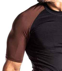 Custom Your Own Short Sleeve <b>Men's</b> Rash Guard-Plus Size Sublimation Printing Anti-UV UPF50 Breathable Quick Dry Eco-Friendly - Product Image 3