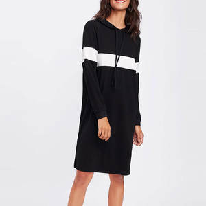 Vestido largo con capucha para mujer, personalizado de fábrica, de algodón polar, corte holgado, hombros caídos, con aberturas laterales - Product Image 5