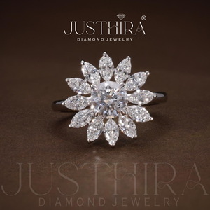 Bague en diamant véritable de qualité supérieure en or blanc, bijoux fins minimalistes pour le bureau, les fêtes et les occasions spéciales, en vente - Product Image 4