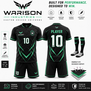 ชุดเสื้อฟุตบอลพรีเมียมสีดำทอง ชุดทีมฟุตบอลแบบกำหนดเองได้ ชุดเสื้อฟุตบอลไซส์ใหญ่พิเศษสำหรับทุกเพศ พร้อมถุงเท้าและกระเป๋า - Product Image 4