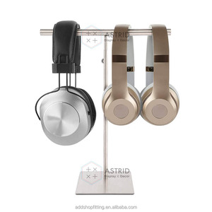 Support d'affichage d'écouteurs de casque d'écoute de promotion d'or d'acier inoxydable écologique moderne support de casque d'écoute pour le magasin - Product Image 5