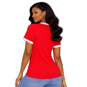 Maglietta Henley Rossa Premium Delta Sigma Theta per Donne, Vestibilità Comoda, Alta Qualità, Abbigliamento Casual per Confraternite Greche - Product Image 2