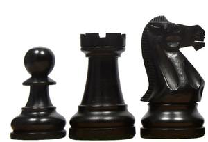 Pions d'échecs de luxe de la série Staunton américaine, 4,1 pouces, poids équilibré, en bois d'ébène et de buis naturel, au meilleur prix - Product Image 3