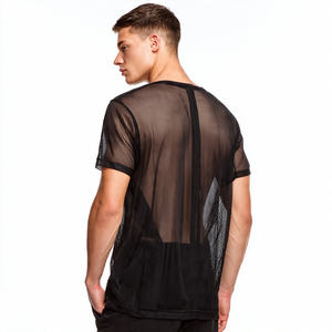 Camisetas de malla transparente OEM para hombre, ropa de playa, cuello redondo, camisetas transparentes para nadar, camiseta de malla transparente para hombre - Product Image 3