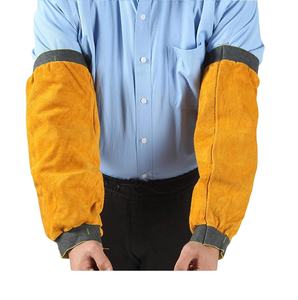 Manchons de soudure en cuir de vachette fendu les plus exigeants Manchons en cuir longs anti-coupure résistants à la chaleur pour la protection contre les étincelles de soudage - Product Image 1