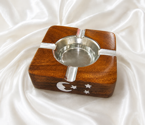 Cenicero de Madera de Lujo Hecho a Mano con Inserto de Metal, Cenicero Cuadrado Premium para Cigarros y Cigarrillos, para Decoración del Hogar, Oficina y Salón - Product Image 6