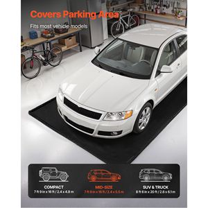 Tappetino di Contenimento in PVC Antiscivolo 2,37 m x 5,49 m, Resistente e Impermeabile per Garage con Tergivetro per Auto - Product Image 2