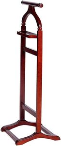 Porte-vêtements traditionnel en bois massif avec barres pour pantalons, cravates et chaussures, en noyer, réglable, durable, pour la maison, salon, chambre - Product Image 5