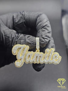 Moissanite Diamond Custom Yamile Name Pendant Iced Out Hip Hop Necklace Bling Jewelry Gift - Product Image 2