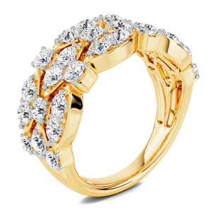 Anillo de Diamantes con Múltiples Hileras y Puntas Compartidas - Product Image 1