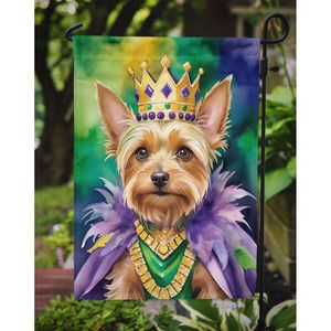 Silky Terrier King Mardi Gras Multicolor jardín bandera buzón decorativo patio Banner para Patio ilustraciones camas de flores tamaño pequeño - Product Image 3