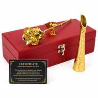 Roosgouden gedipte echte roos met hoogwaardige cadeauverpakking, eeuwige gouden roos, cadeau voor Moederdag, Kerstmis, Valentijnsdag, jubileum.