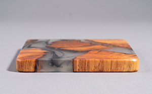 Sous-verres personnalisés en résine époxy et bois, carrés et ronds, sans support - Product Image 6
