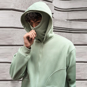 Sweat à capuche vintage épais en molleton de coton tissé écologique de haute qualité pour homme, style streetwear, personnalisable - Product Image 1