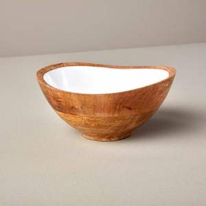 Tazón de Madera de Mango Esmaltado, Hecho a Mano, Rústico, Duradero, Libre de Plomo, para Servir Ensaladas, Frutas, Decorativo - Product Image 5