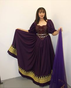 Vestidos de Novia de Lujo Afganos Vintage con Apliques de Encaje y Volantes, Corte en A, Hasta la Rodilla, Hechos a Mano, Varios Colores y Tallas - Product Image 6