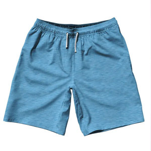 Short de bain pour homme à séchage rapide, imprimé palmiers bleus, avec cordon de serrage à la taille et poches, short de plage décontracté - Product Image 6