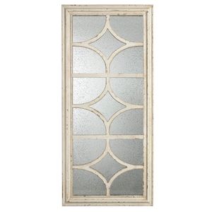 28\"x59\" Glister Rectangular Wall <b>Mirror</b> <b>Distressed</b> White Frame Offering Decorative Window Look for Vertical Horizontal - Product Image 2