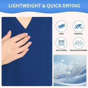 Uniformes Médicos Más Vendidos, Uniformes de Enfermería, Conjuntos de Uniformes para Clínica, Blusa de Manga Corta y Pantalones - Product Image 3